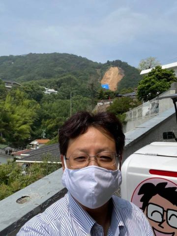 豪雨災害を受けた地元を視察しました。