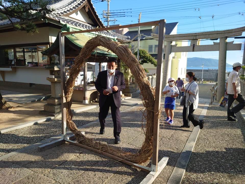 舞子六神社の茅の輪くぐりです🤗🌸